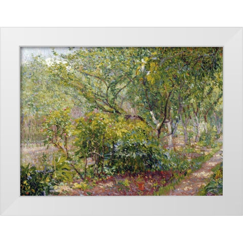 Garth House, Hertingfordbury White Modern Wood Framed Art Print by Gore, Spencer Frederick