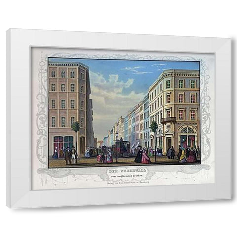 Neuer Wall Seen From Jungfernsteig White Modern Wood Framed Art Print by Gray, James