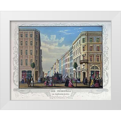 Neuer Wall Seen From Jungfernsteig White Modern Wood Framed Art Print by Gray, James