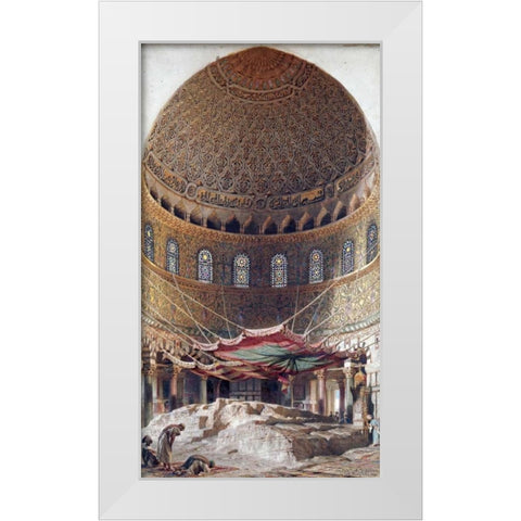 The Holy Rock, Summit of Mount Moriah, Jerusalem White Modern Wood Framed Art Print by Haag, Carl