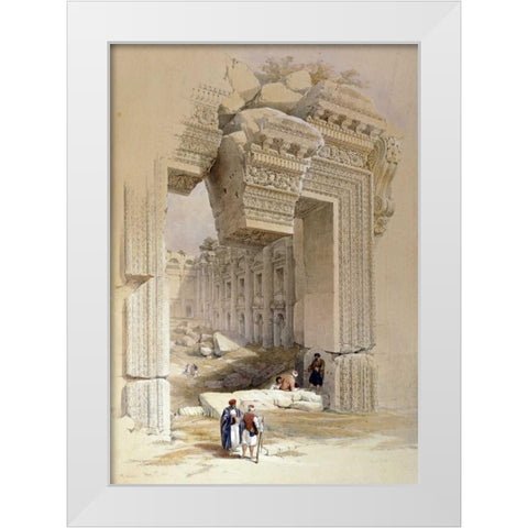 The Doorway of The Temple of Bacchus White Modern Wood Framed Art Print by Hague, Louis