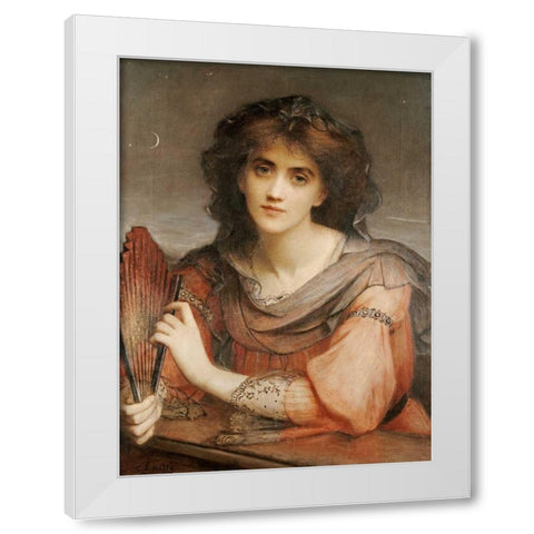 Luna White Modern Wood Framed Art Print by Halle, Charles Edward