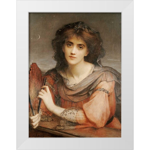 Luna White Modern Wood Framed Art Print by Halle, Charles Edward