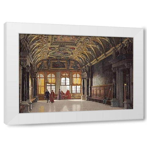 Palazzo Ducale, Venice White Modern Wood Framed Art Print by Hansen, Heinrich