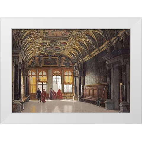 Palazzo Ducale, Venice White Modern Wood Framed Art Print by Hansen, Heinrich