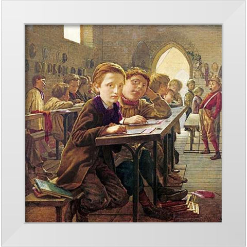 In The Classroom White Modern Wood Framed Art Print by Harris, J.