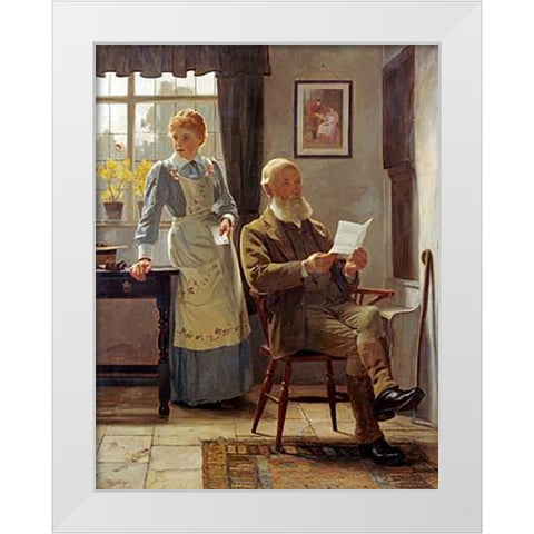 The Letter White Modern Wood Framed Art Print by Hayllar, James