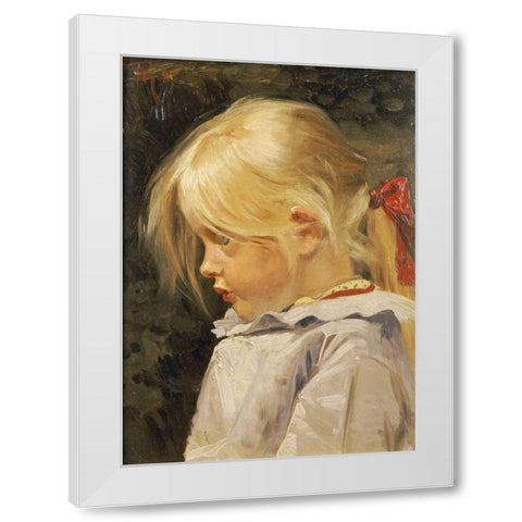 Portrait of Ingeborg Treschow White Modern Wood Framed Art Print by Henningsen, Frants