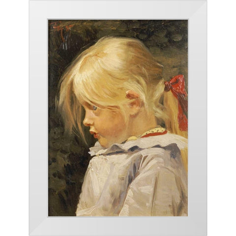 Portrait of Ingeborg Treschow White Modern Wood Framed Art Print by Henningsen, Frants