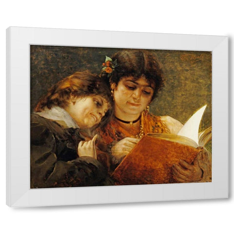 A Fairy Tale White Modern Wood Framed Art Print by Herbo, Leon