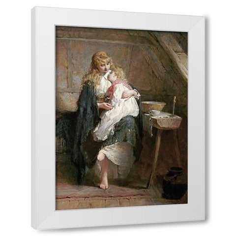 The Orphans White Modern Wood Framed Art Print by Hicks, George Elgar