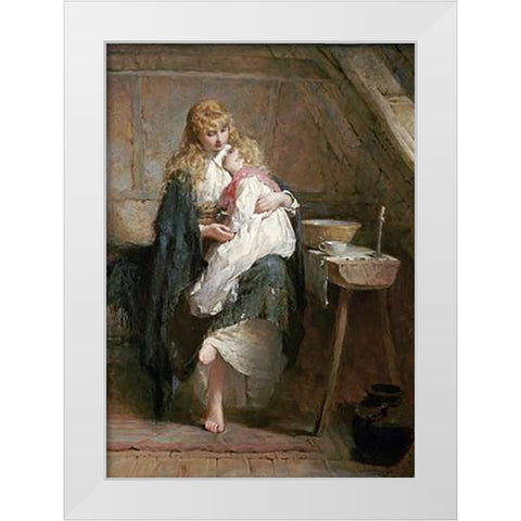The Orphans White Modern Wood Framed Art Print by Hicks, George Elgar