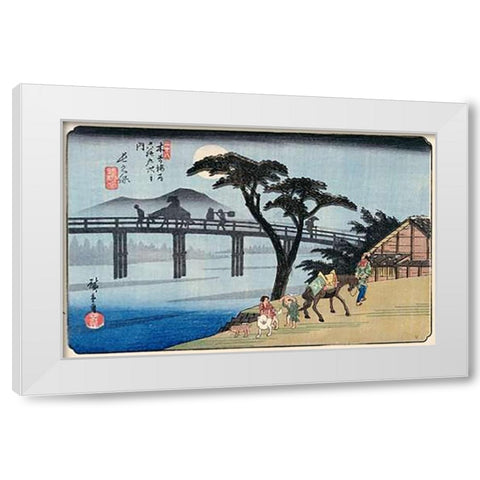 Nagakubo White Modern Wood Framed Art Print by Hiroshige