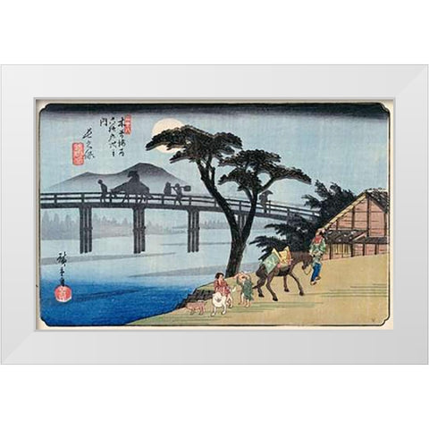 Nagakubo White Modern Wood Framed Art Print by Hiroshige
