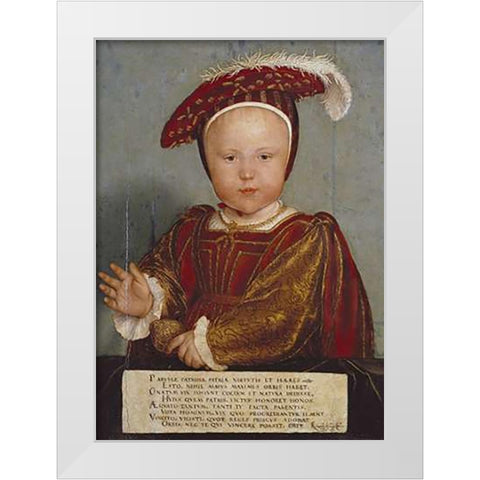 Portrait of Edward, Prince of Wales White Modern Wood Framed Art Print by Holbein, Hans