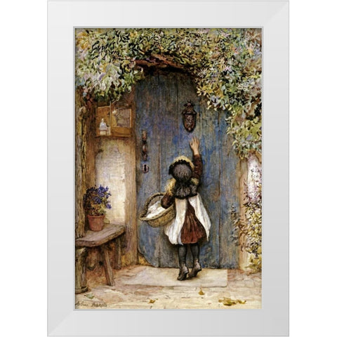 The Visitor White Modern Wood Framed Art Print by Hopkins, Arthur