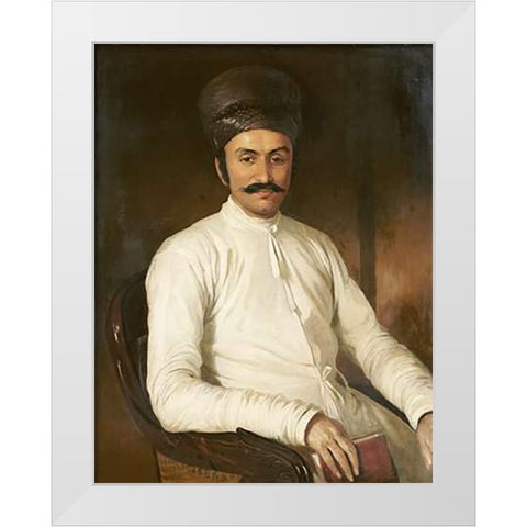Portrait of Framji Nasserwanji Patel White Modern Wood Framed Art Print by Hudson, Benjamin