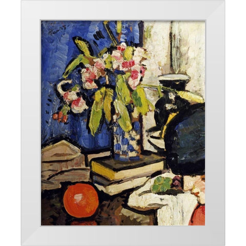 The Black Hat White Modern Wood Framed Art Print by Hunter, George Leslie