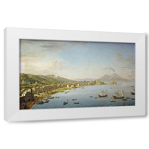 View of Naples From Vintageillipo White Modern Wood Framed Art Print by Joli, Antonio