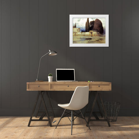 A Classical Landscape White Modern Wood Framed Art Print by Keller, Ferdinand