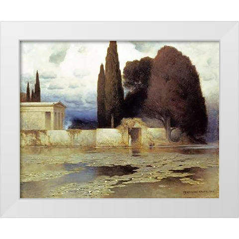 A Classical Landscape White Modern Wood Framed Art Print by Keller, Ferdinand
