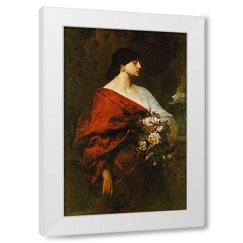 A Dark Beauty White Modern Wood Framed Art Print by Keller, Ferdinand