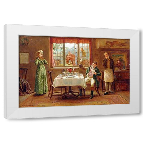 The Departure White Modern Wood Framed Art Print by Kilburne, George Goodwin