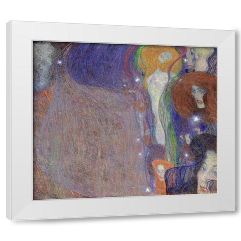 Irrlichter - Will-O-The Wisps White Modern Wood Framed Art Print by Klimt, Gustav