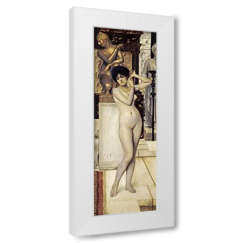 Skigge Und Eingelstudie Fur Die Allegorie Der Skulptur White Modern Wood Framed Art Print by Klimt, Gustav