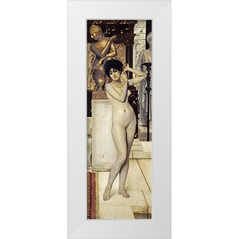 Skigge Und Eingelstudie Fur Die Allegorie Der Skulptur White Modern Wood Framed Art Print by Klimt, Gustav