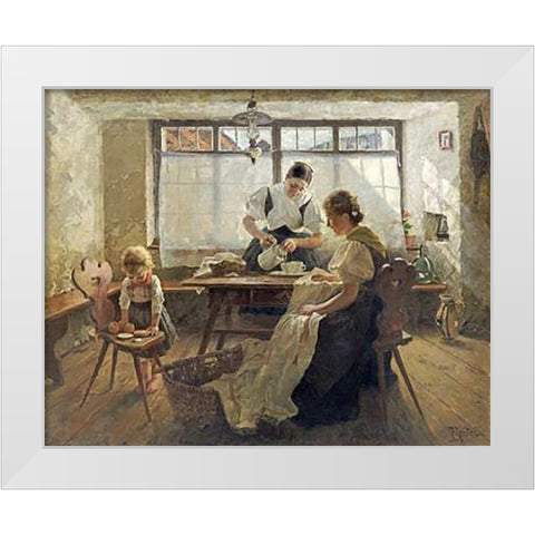Coffee Break White Modern Wood Framed Art Print by Koester, Alexander Max