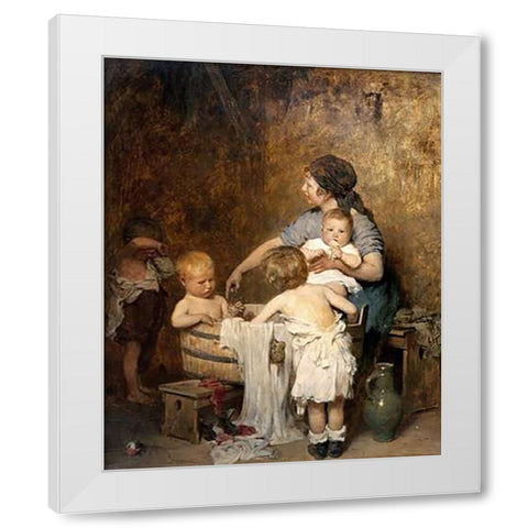 Saturday Night White Modern Wood Framed Art Print by Laeverenz, Gustav