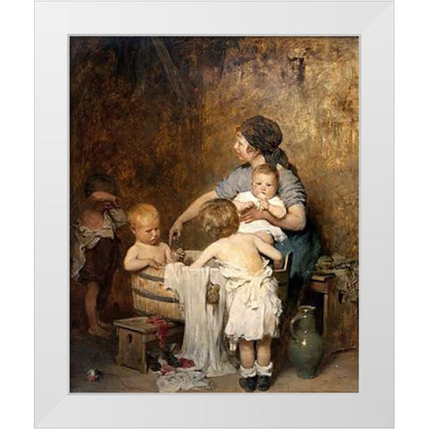Saturday Night White Modern Wood Framed Art Print by Laeverenz, Gustav