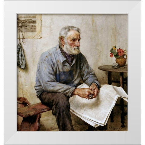A Moments Rest White Modern Wood Framed Art Print by Langley, Walter