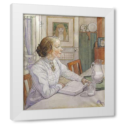 My Eldest Daughter White Modern Wood Framed Art Print by Larsson, Carl