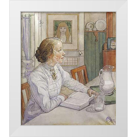 My Eldest Daughter White Modern Wood Framed Art Print by Larsson, Carl