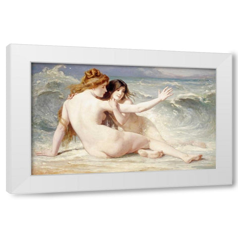 Sea Nymphs White Modern Wood Framed Art Print by Laurens, Albert