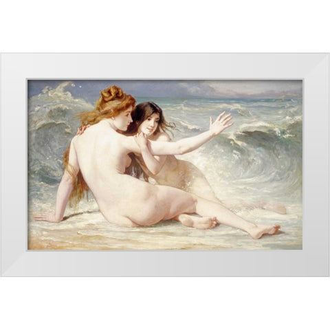 Sea Nymphs White Modern Wood Framed Art Print by Laurens, Albert