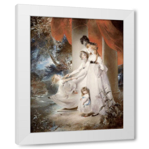 Portrait of Mrs Ayscoghe Boucherett White Modern Wood Framed Art Print by Lawrence, Sir Thomas