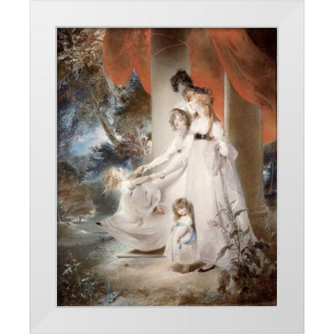 Portrait of Mrs Ayscoghe Boucherett White Modern Wood Framed Art Print by Lawrence, Sir Thomas