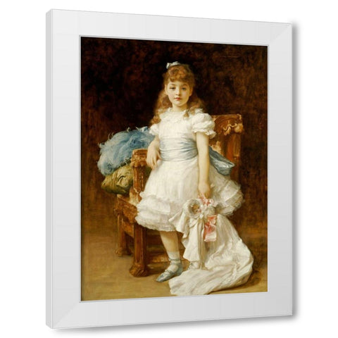 Lady Sybil Primrose White Modern Wood Framed Art Print by Leighton, Lord Frederick