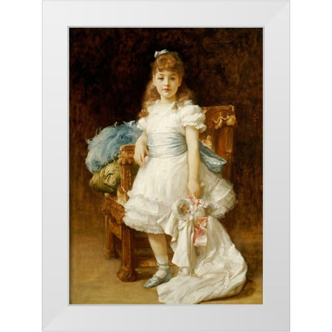 Lady Sybil Primrose White Modern Wood Framed Art Print by Leighton, Lord Frederick