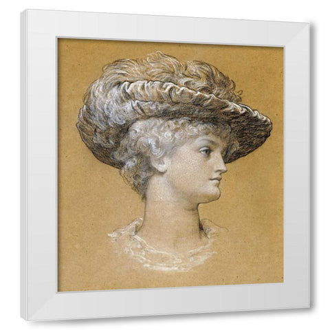 Portrait of Dorothy Dene White Modern Wood Framed Art Print by Leighton, Lord Frederick
