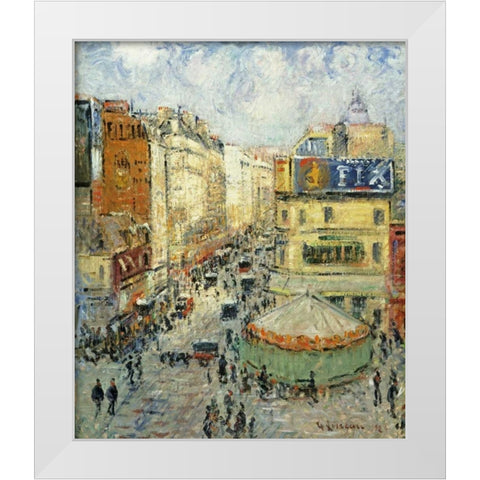 La Rue De Clignancourt White Modern Wood Framed Art Print by Loiseau, Gustave