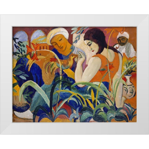 Eastern Women White Modern Wood Framed Art Print by Macke, August