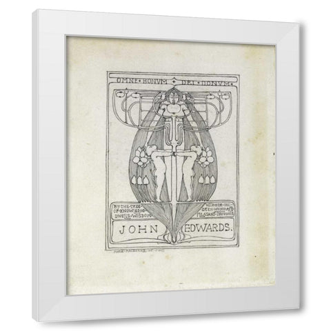 Design for a Bookplate, 1896 White Modern Wood Framed Art Print by Mackintosh, Margaret Macdonald