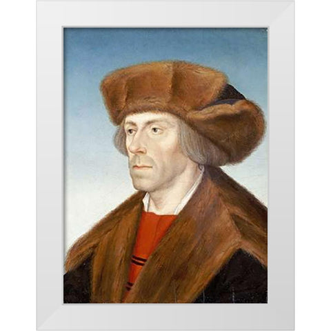 Portrait of a Gentleman White Modern Wood Framed Art Print by Maler, Hans