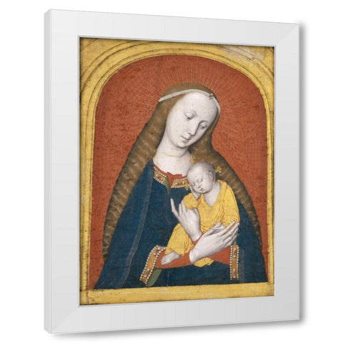 The Virgin and Child White Modern Wood Framed Art Print by Master  of the Dijon Madonna