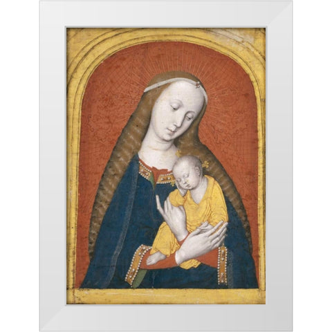 The Virgin and Child White Modern Wood Framed Art Print by Master  of the Dijon Madonna