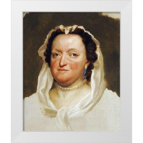 Portrait of Maria Josepha of Austria White Modern Wood Framed Art Print by Mengs, Anton Raffael